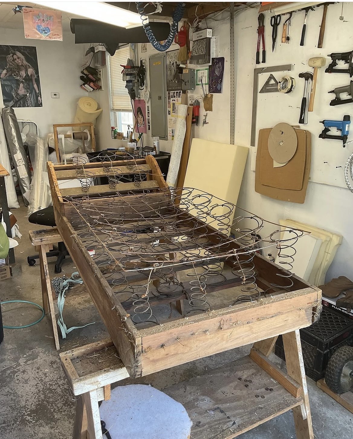 Antique chaise lounge after restoration — fully reupholstered by Fabricio's Upholstery in Bellport NY
