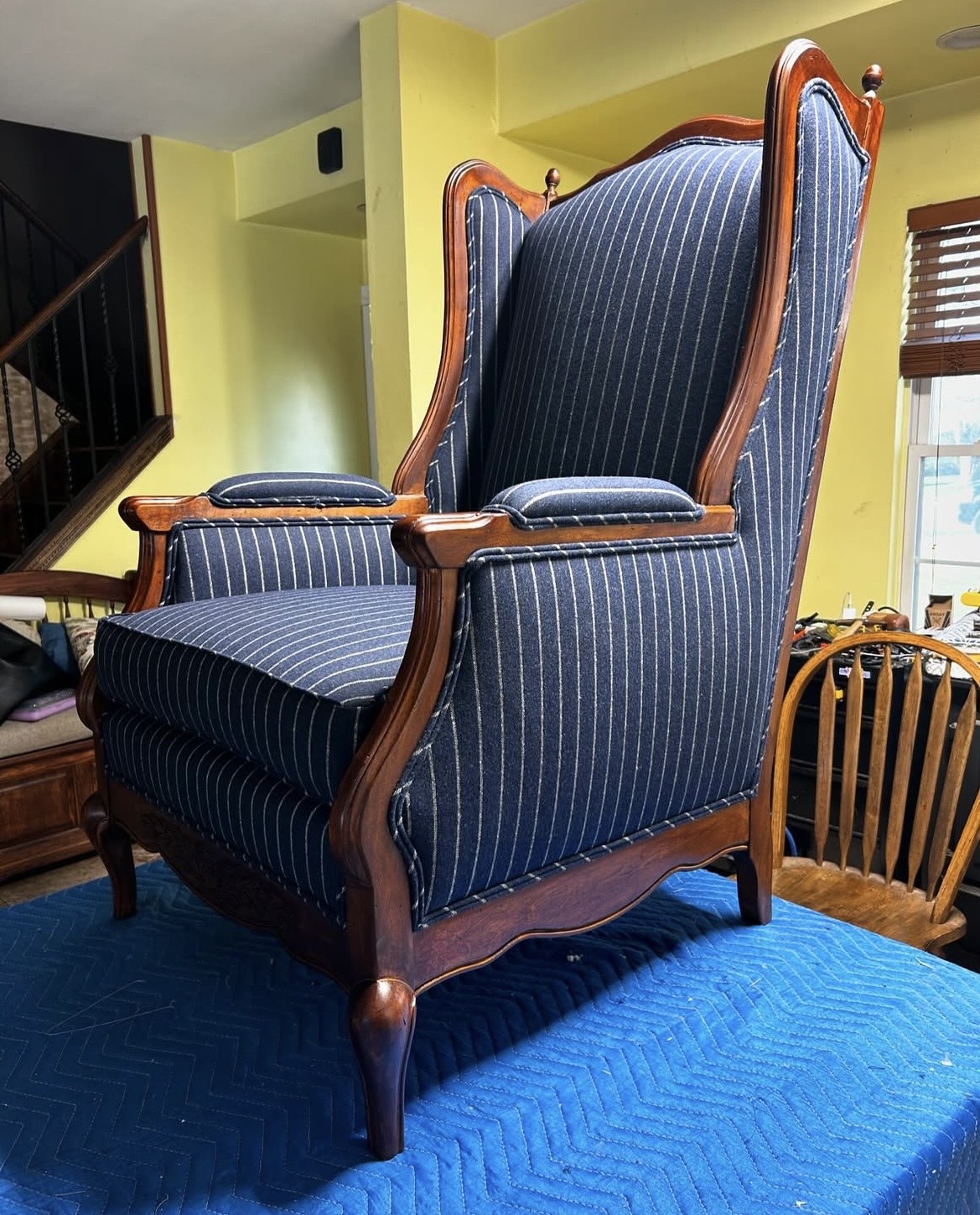 Before — upholstery restoration by Fabricio's Upholstery Shop